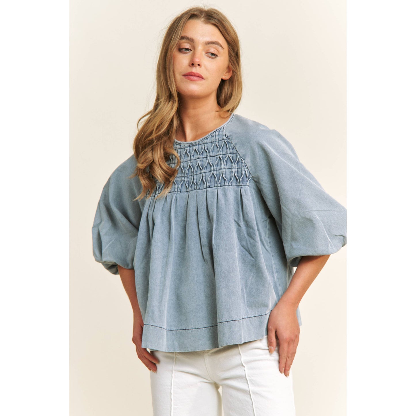 Sweet Blues Babydoll Top