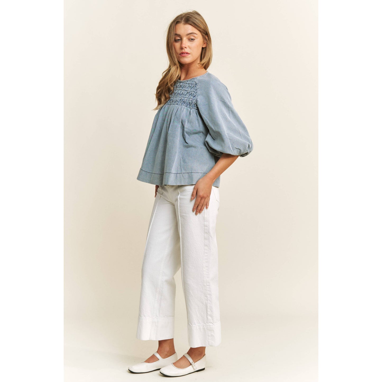 Sweet Blues Babydoll Top
