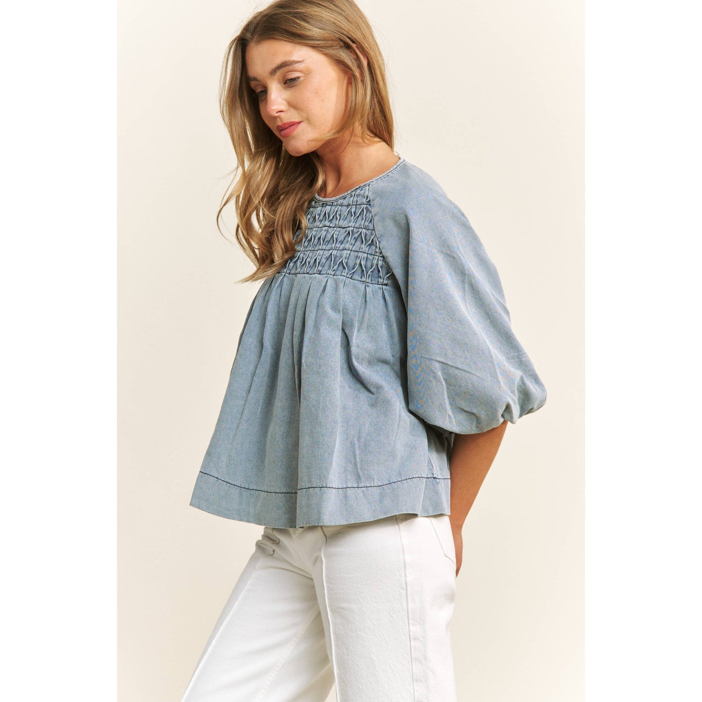 Sweet Blues Babydoll Top