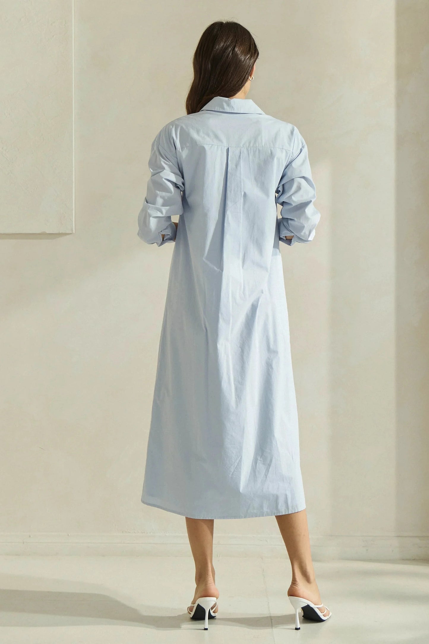 Cotton Shirtdress with Contrast Detail