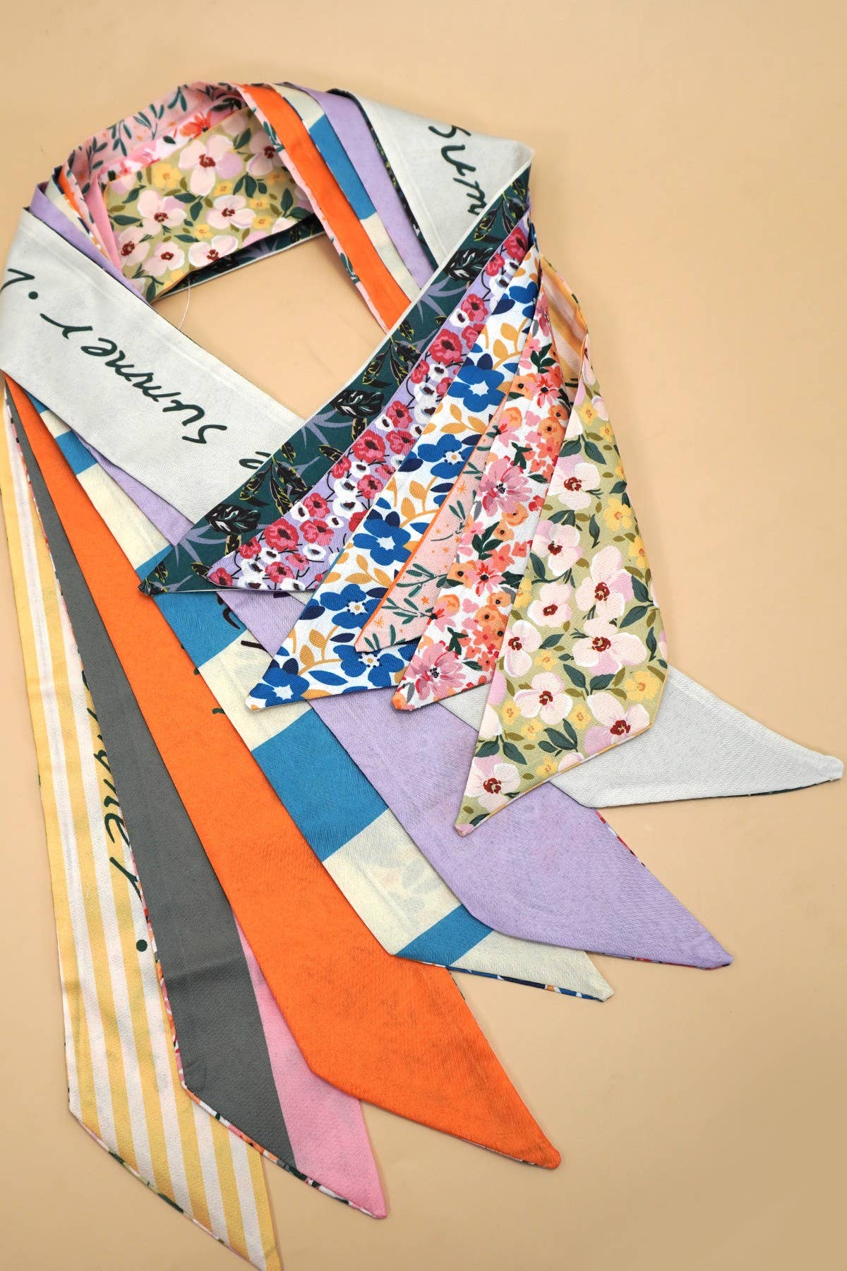 SOFT SILKY SKINNY TWILLY SCARF NECKLACE WRAP