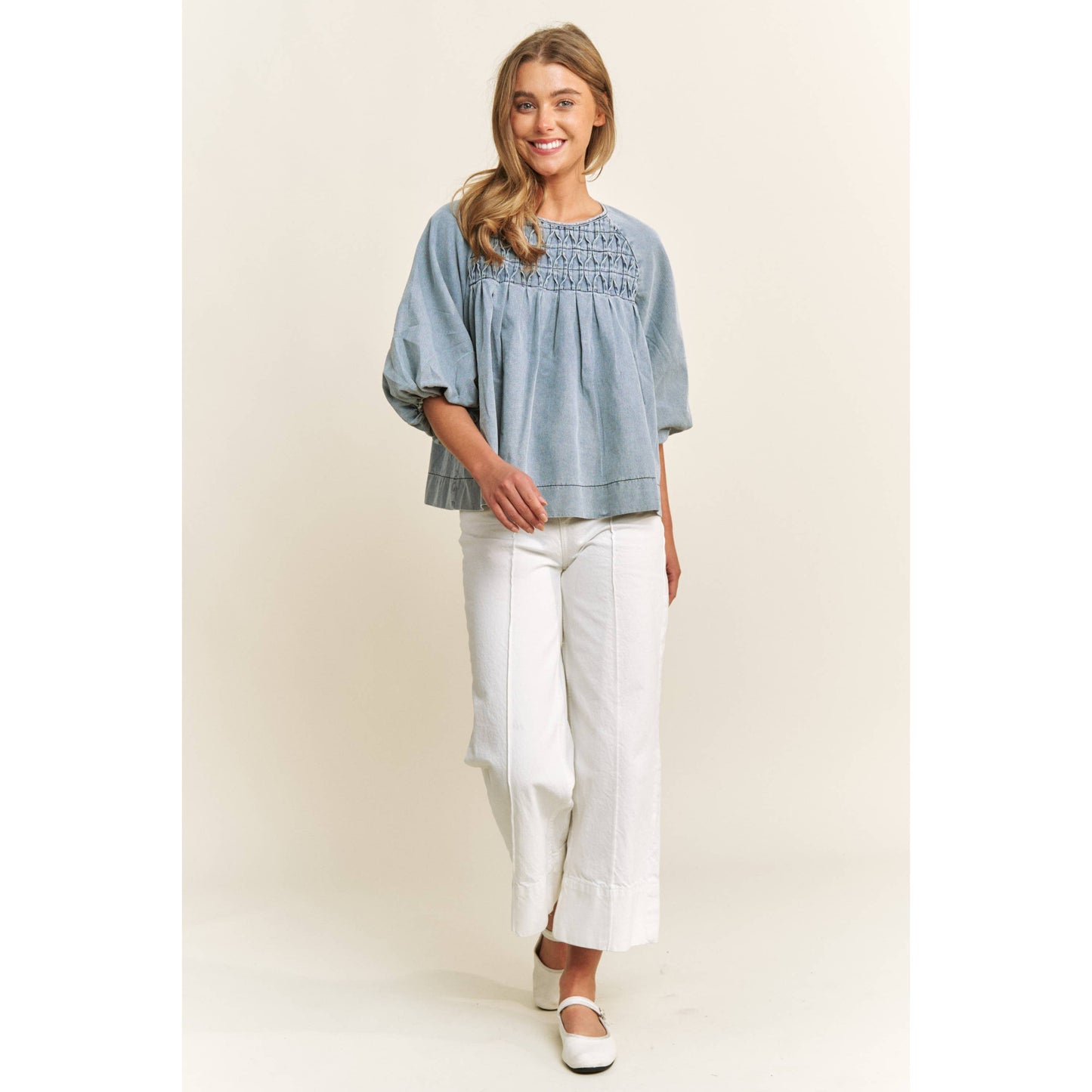 Sweet Blues Babydoll Top