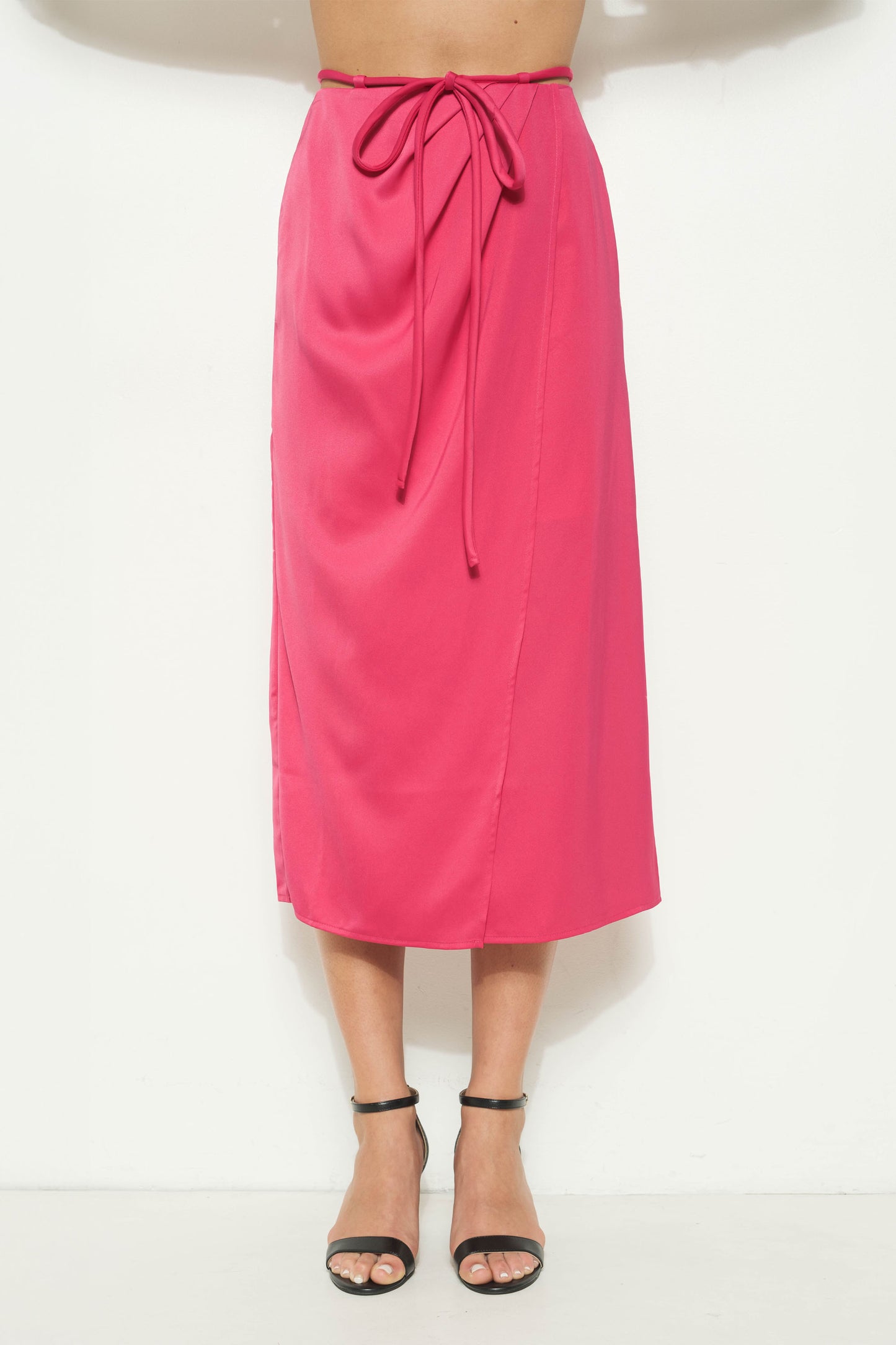 Fuchsia Flair Satin Midi