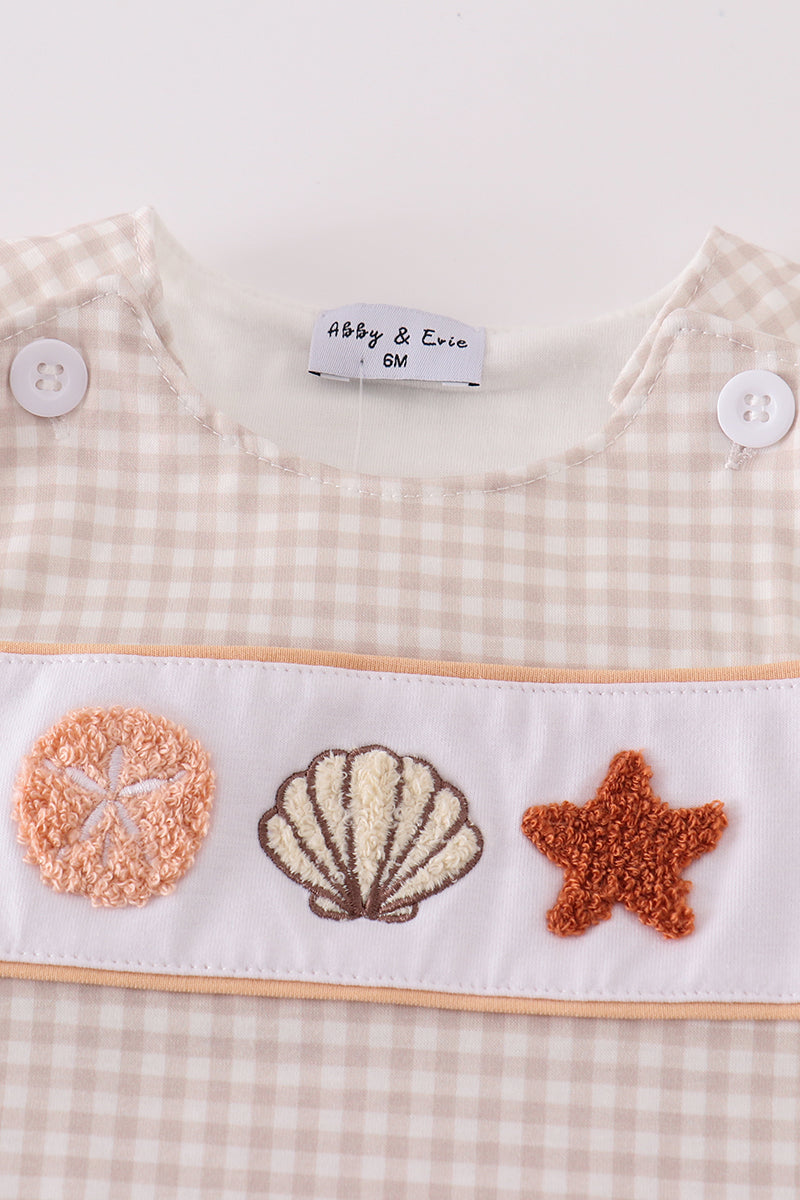 Khaki shells starfish French knot boy jonjon