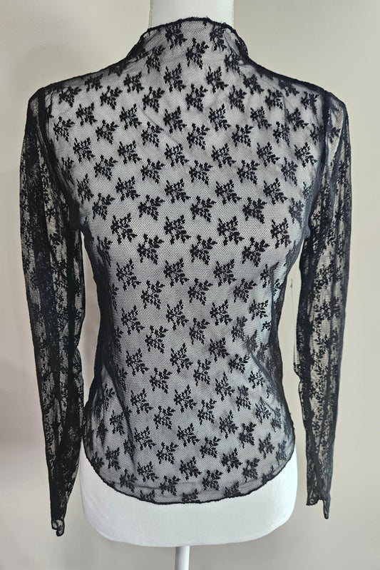 Black Lace Layering Top