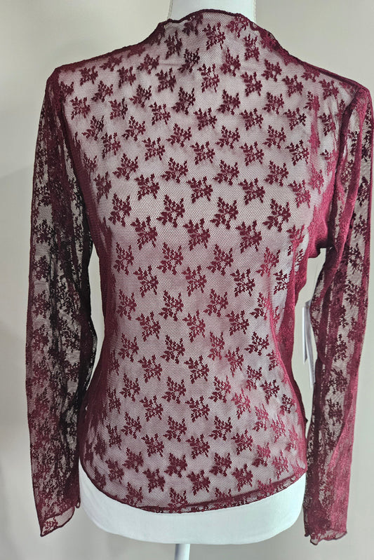 Merlot Lace Layering Top
