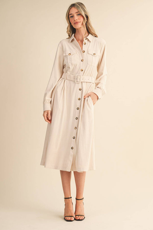 Ecru Suede Classic Midi