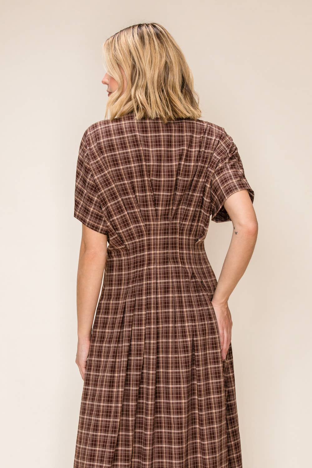 Mocha Plaid Midi