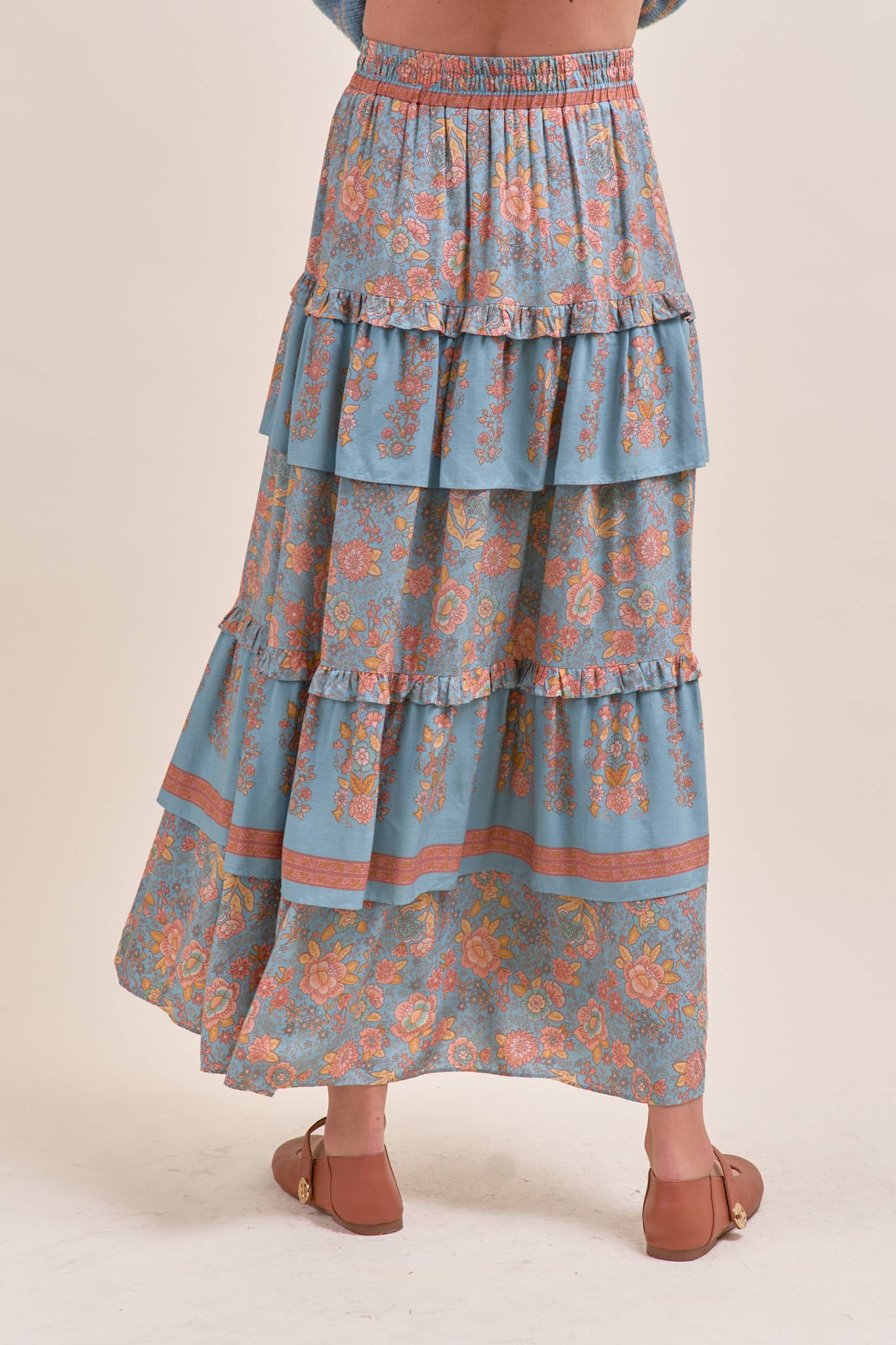 Floral Whimsy Tiered Maxi Skirt