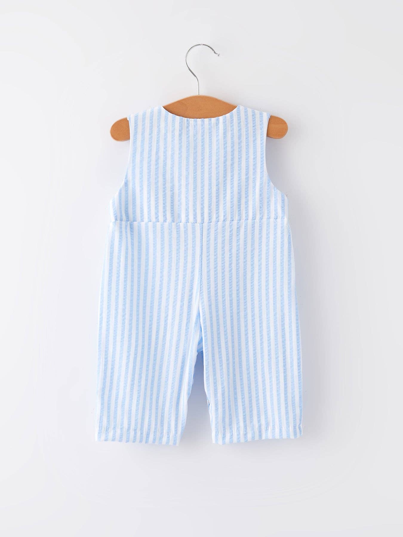 Spring and Summer Chicken Embroidery Blue Boy Romper