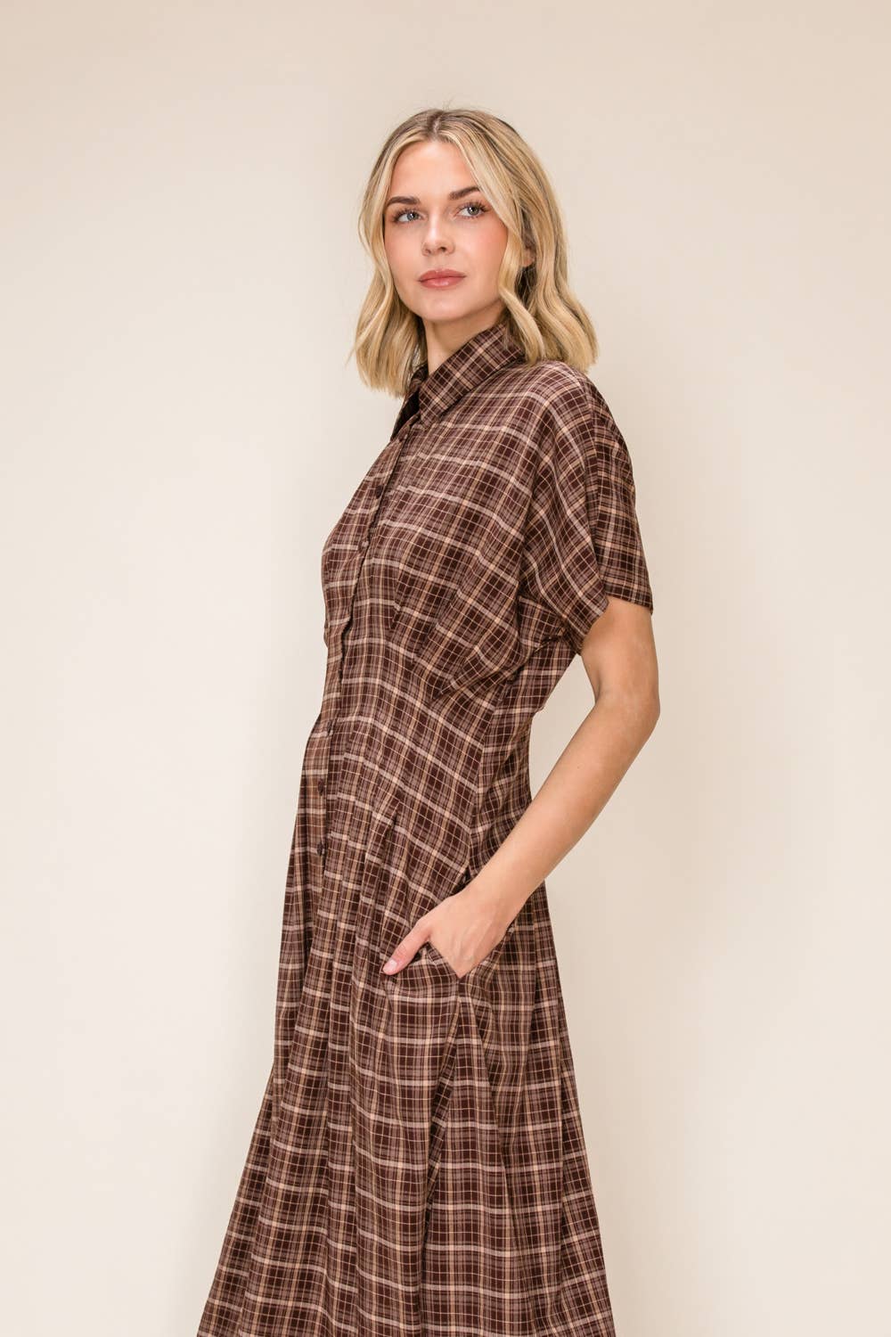 Mocha Plaid Midi