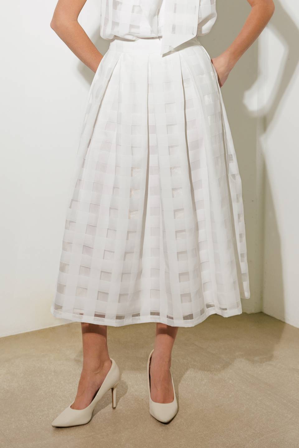 Gingham Organza Full Skirt