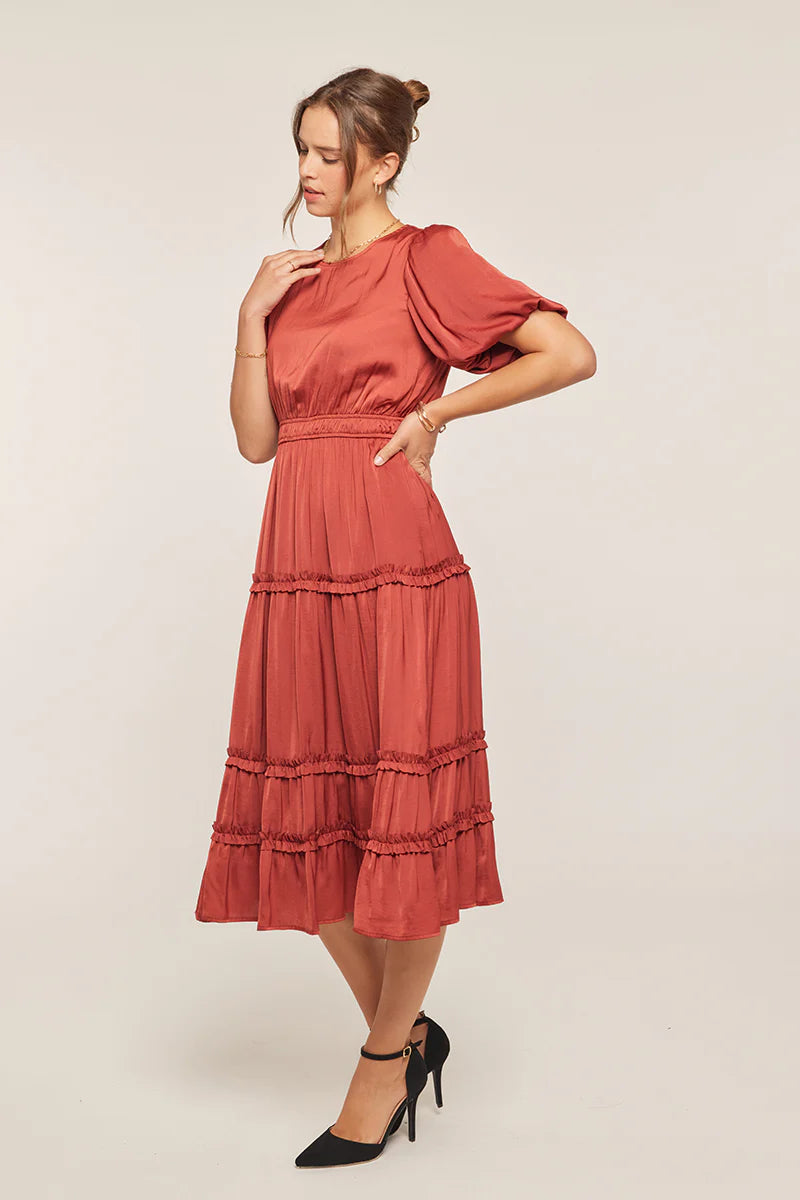 Ruffle Detail Midi Dress