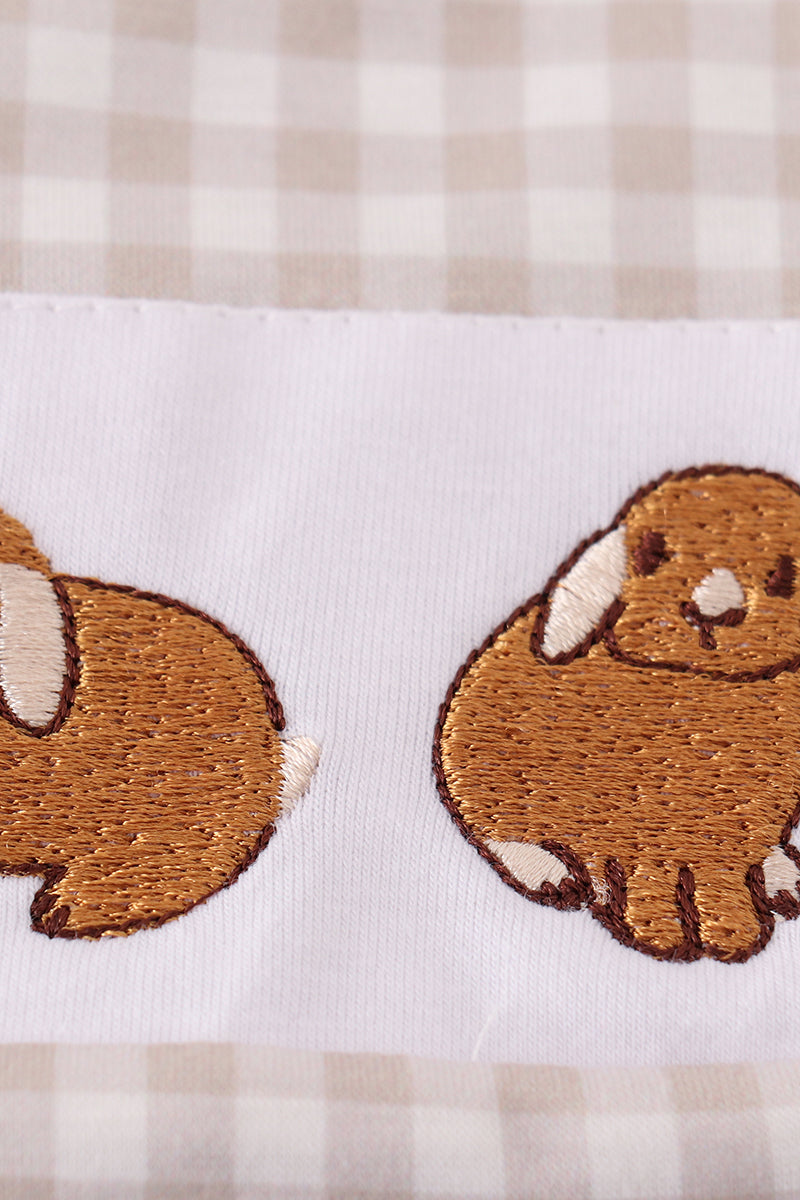 Tan Easter bunny embroidery boy jonjon