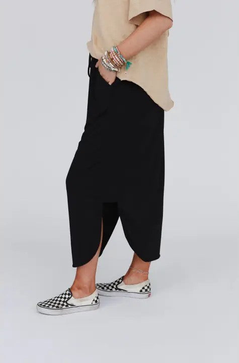 So Comfy Drawstring Maxi Skirt - Black