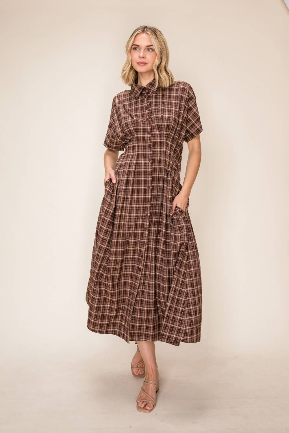 Mocha Plaid Midi