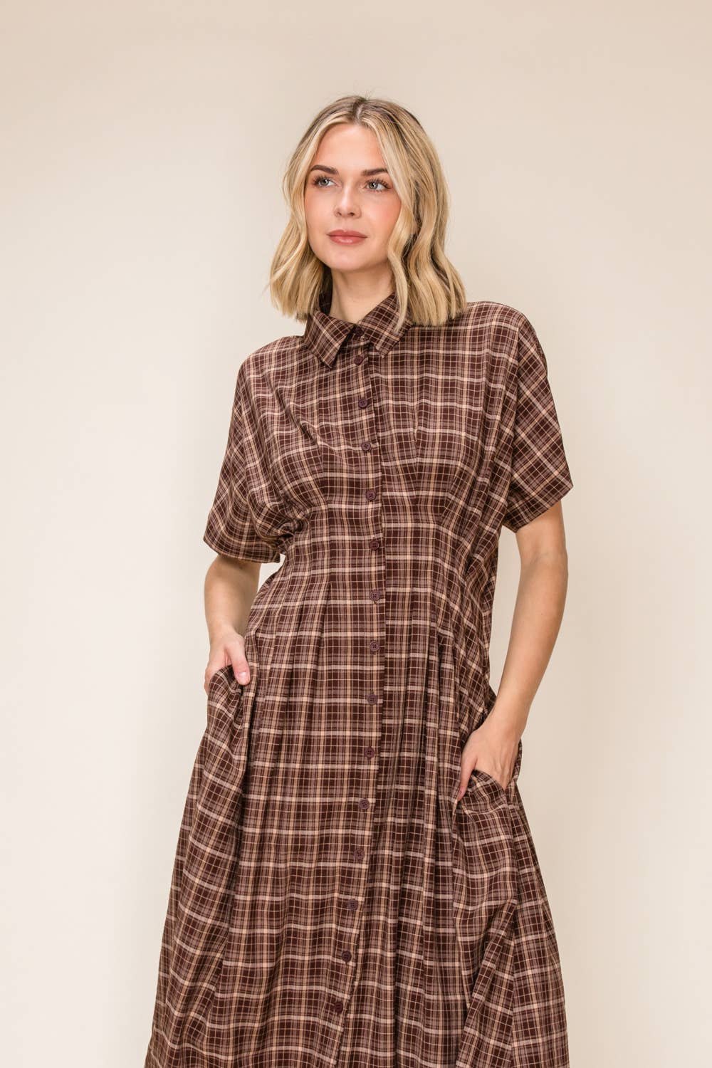 Mocha Plaid Midi