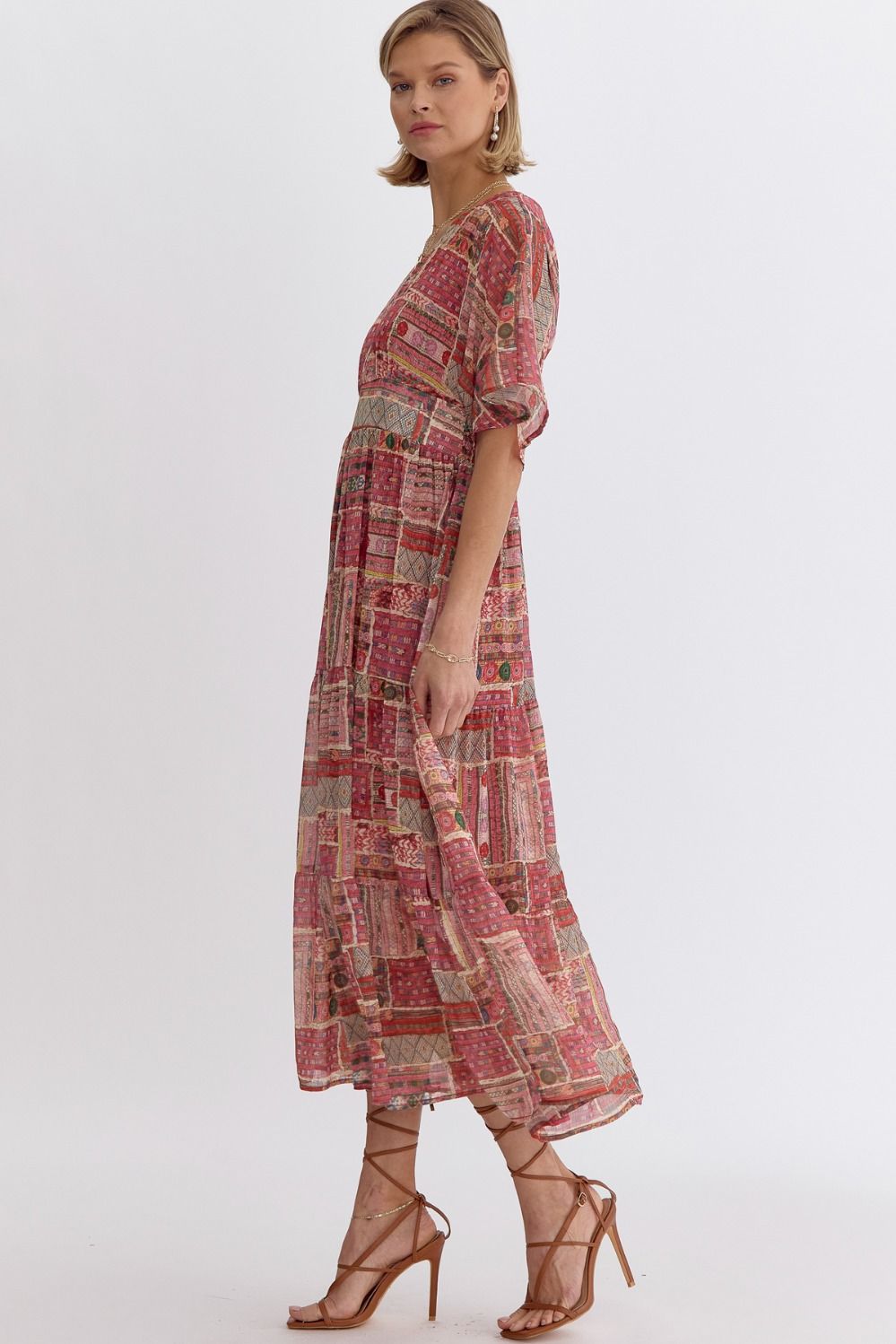 Ruby Mosaic Midi Dress
