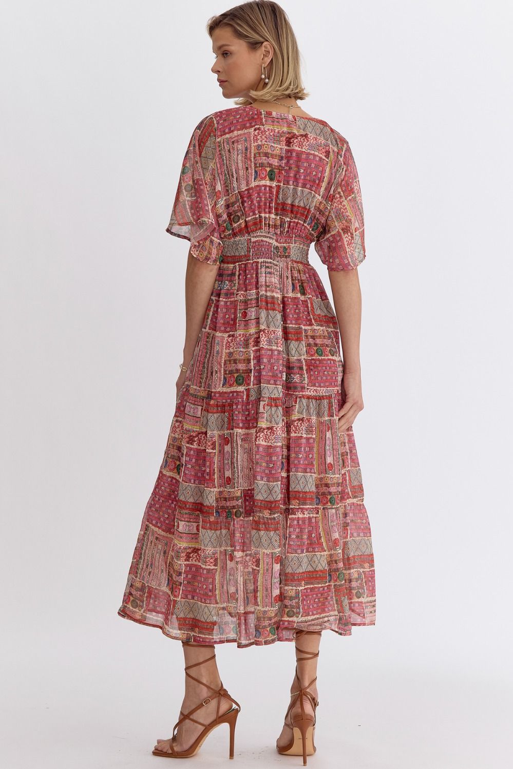Ruby Mosaic Midi Dress