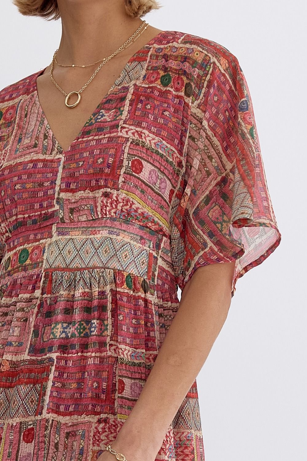Ruby Mosaic Midi Dress