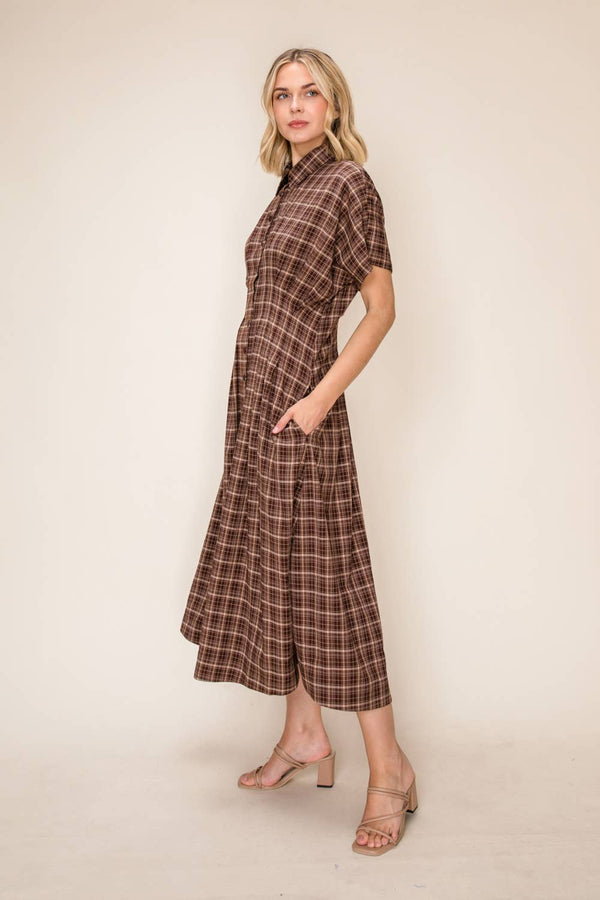 Mocha Plaid Midi