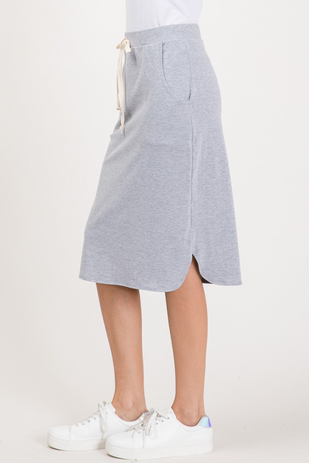 Drawstring Skirt- Heather Gray